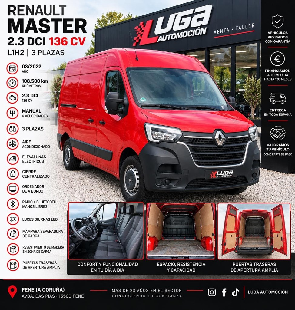 Foto 11 RENAULT MASTER 2.3 BLUE dCi 135 CV – 2022- L1 H2 -